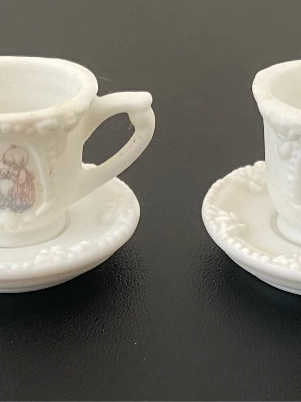 Precious Moments White Porcelain Mini Tea Set with Pink Accents